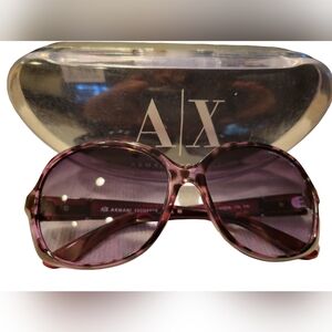 Y2K Armani Exchange A/X Oversize Sunglasses A/X 249/S Rose Pink Tortoise